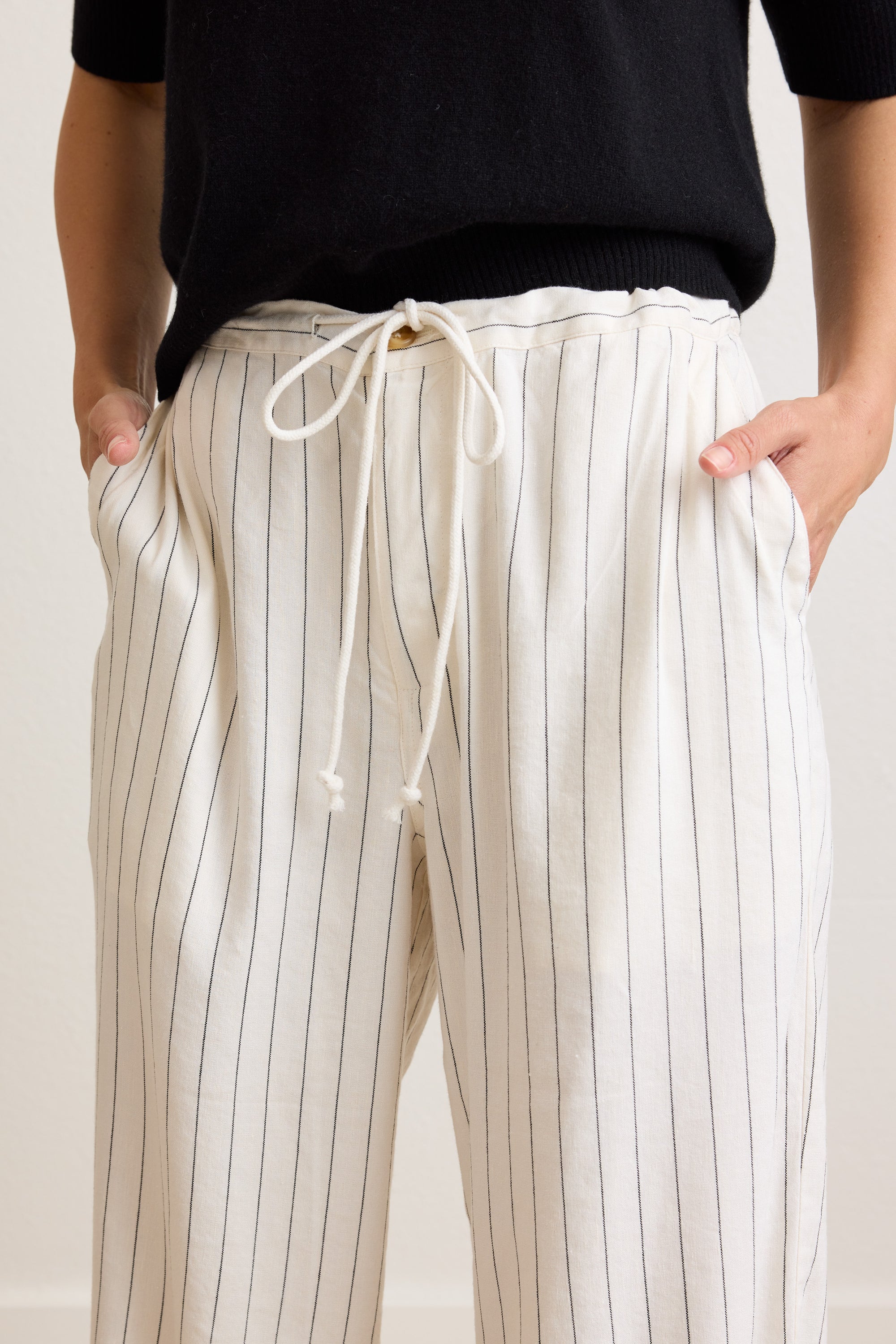 Brynn Stripe Tie Front Pant