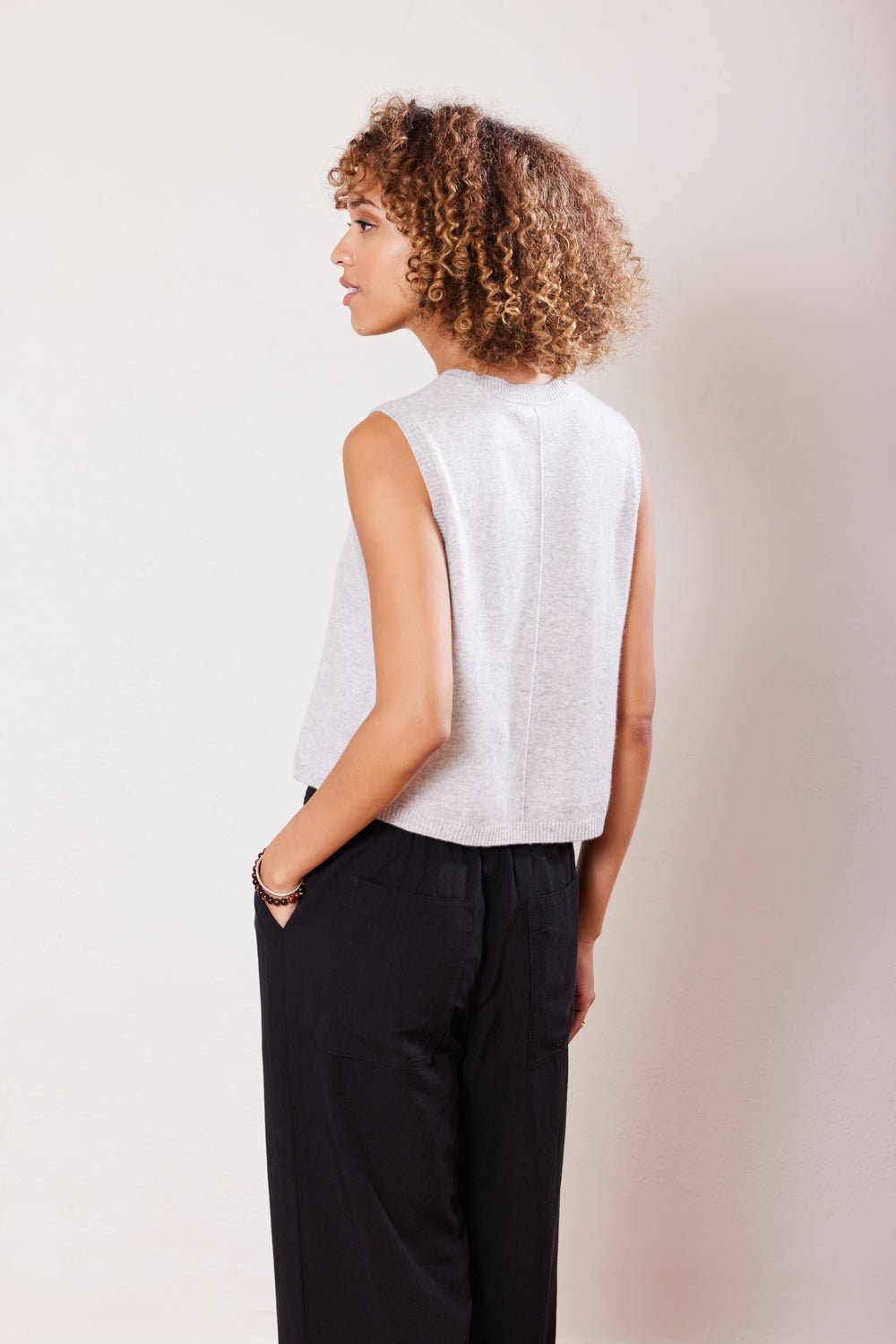 Sage Cashmere Pullover Vest - Not Monday