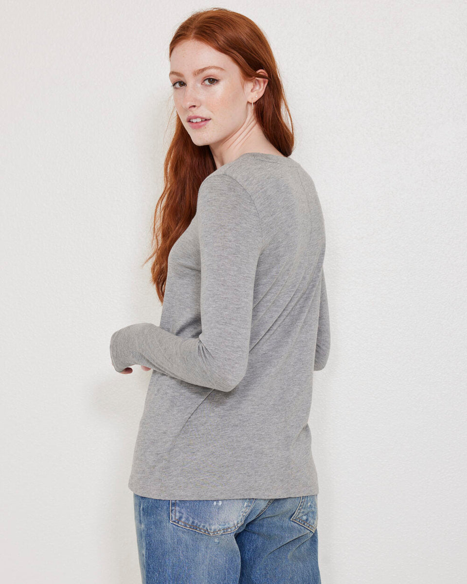 Heather Grey Long Sleeve Crew Neck