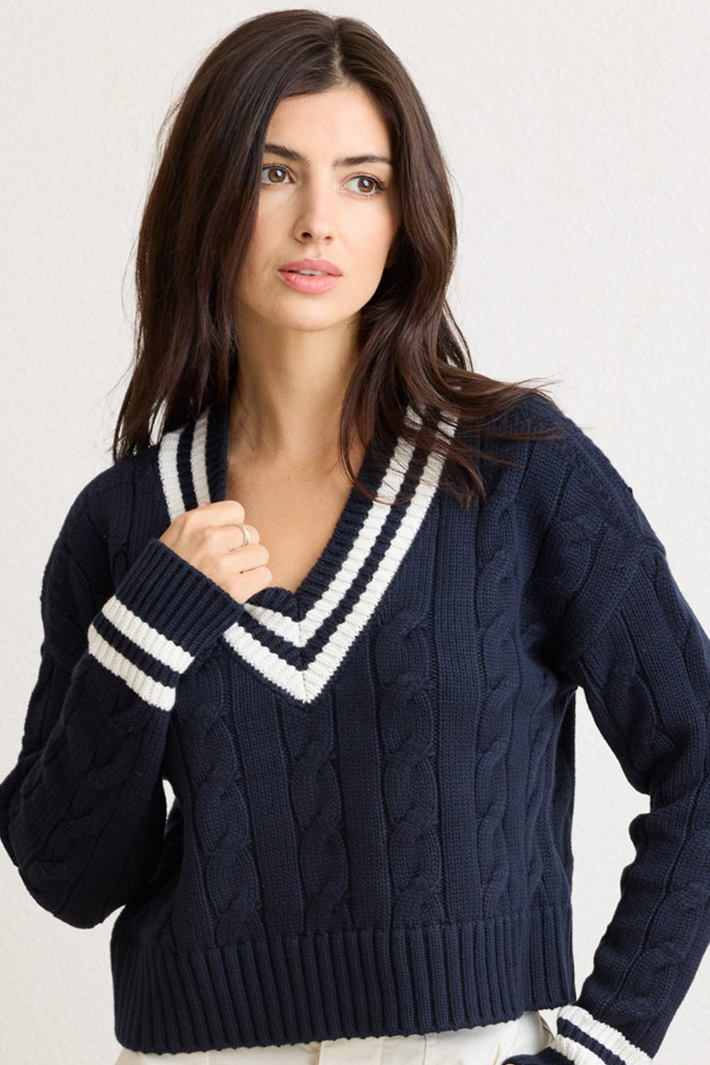 Blair Cable V-Neck Sweater