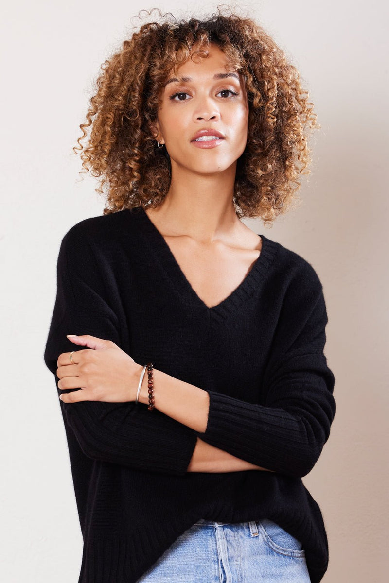 Ella Cashmere V - neck Sweater - Not Monday