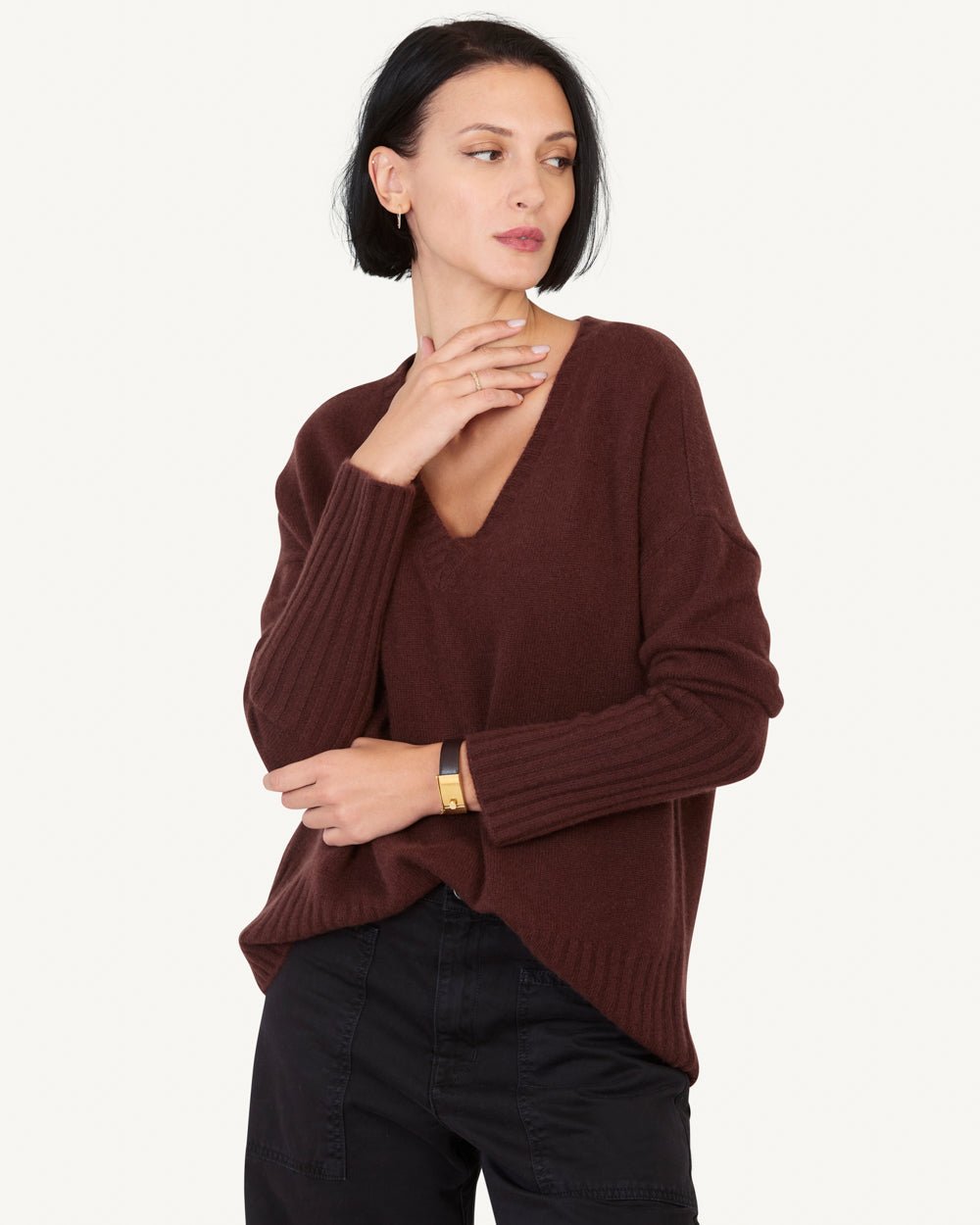 Ella Cashmere V - neck Sweater - Not Monday