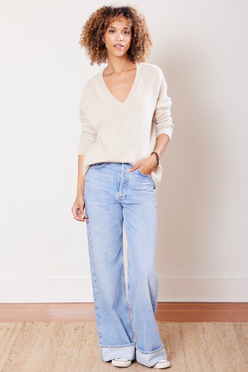 Ella Cashmere Boyfriend Sweater. A-Grade, Heirloom Quality