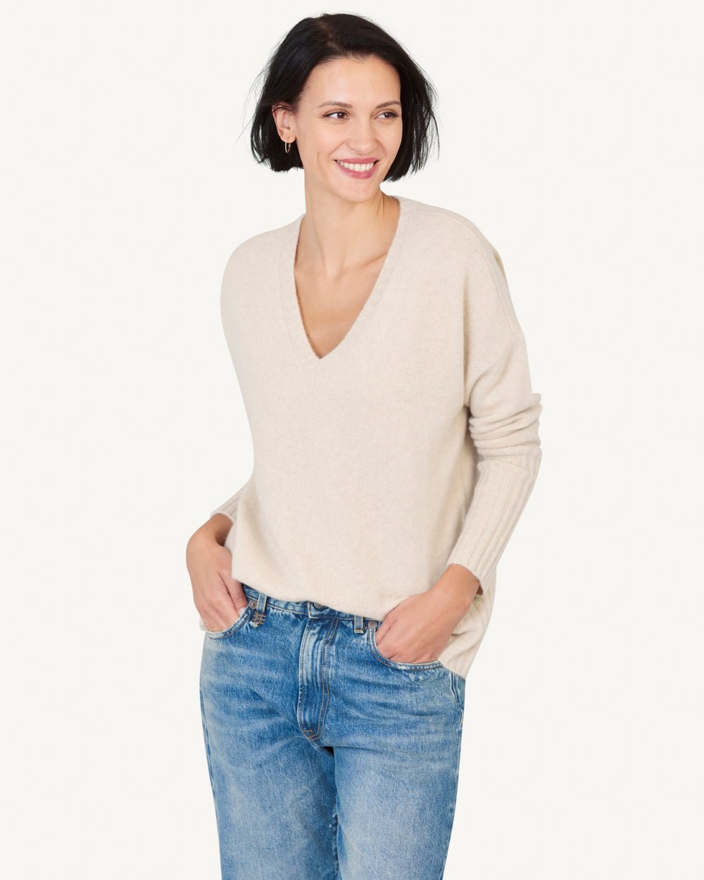 Ella Cashmere V - neck Sweater - Not Monday