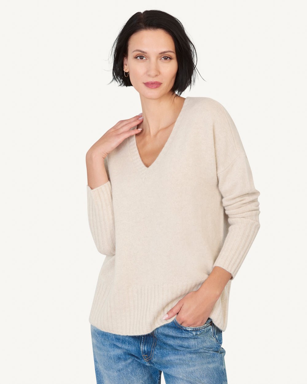 Ella Cashmere V - neck Sweater - Not Monday