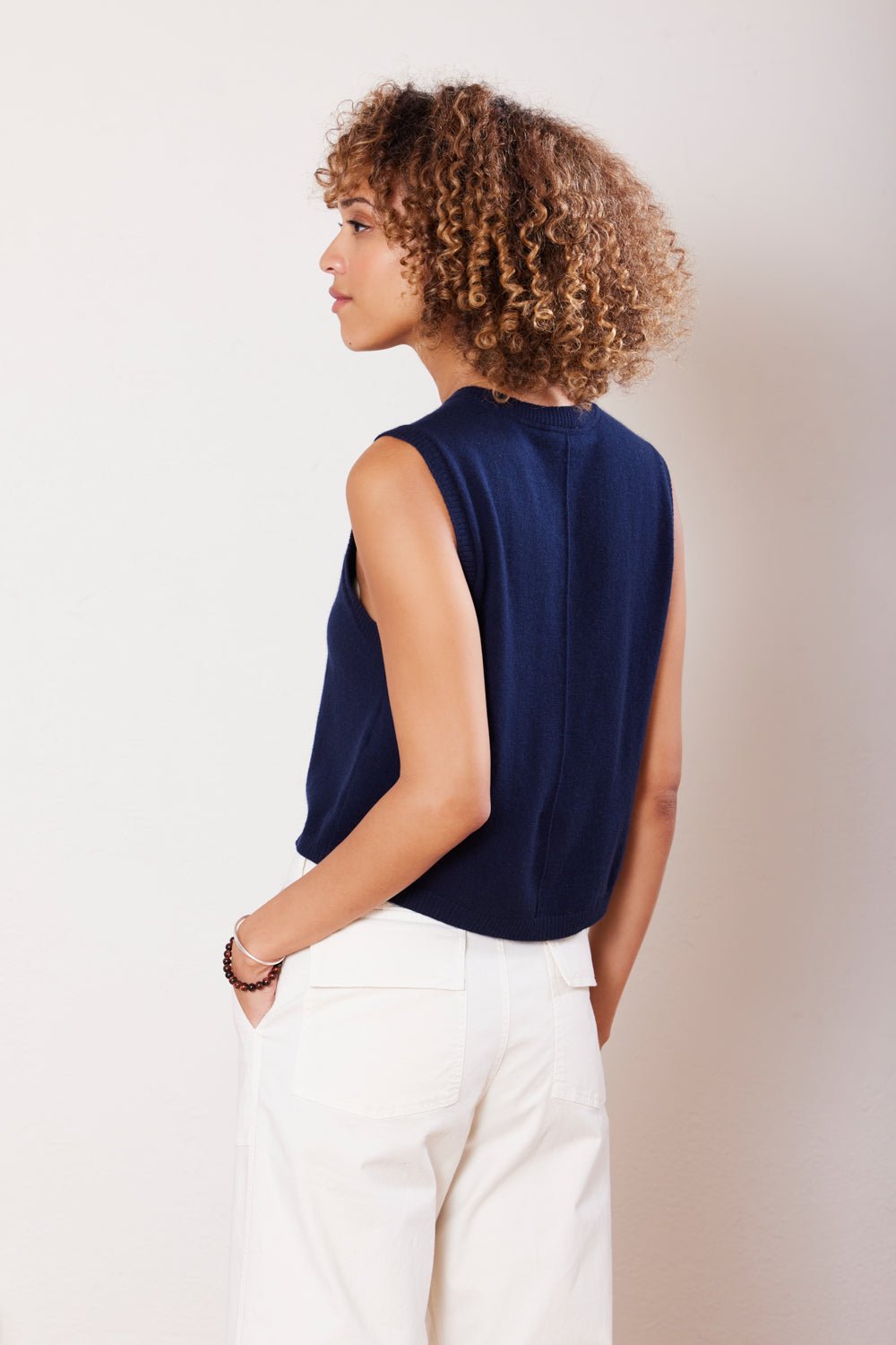 Sage Cashmere Pullover Vest - Not Monday