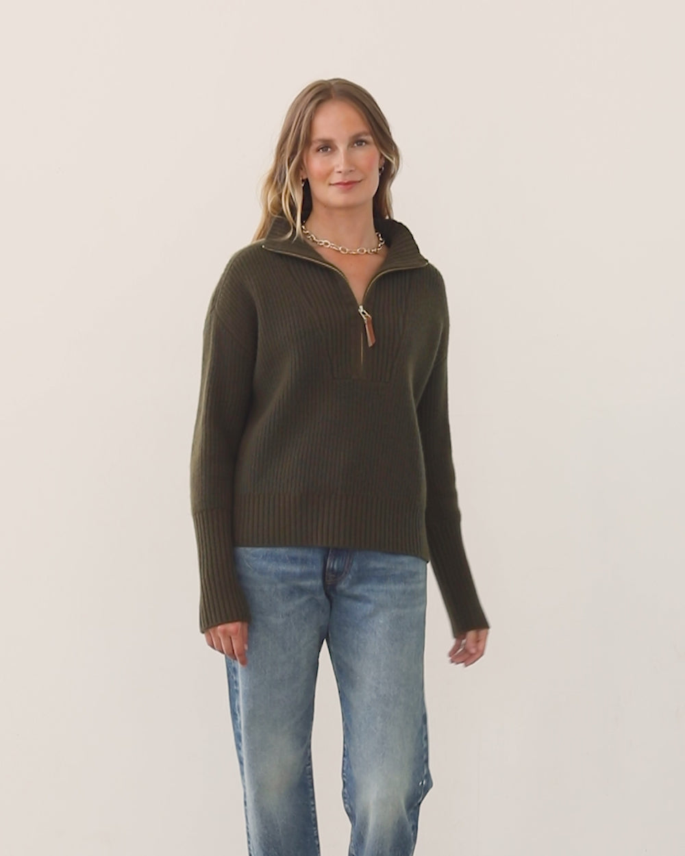 
                  
                    Load and play video in Gallery viewer, Maya Rib Cashmere Zip Henley
                  
                