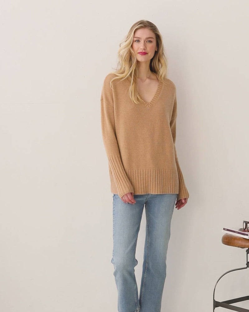 
                  
                    Load and play video in Gallery viewer, Siena Cashmere V-neck Sweater
                  
                