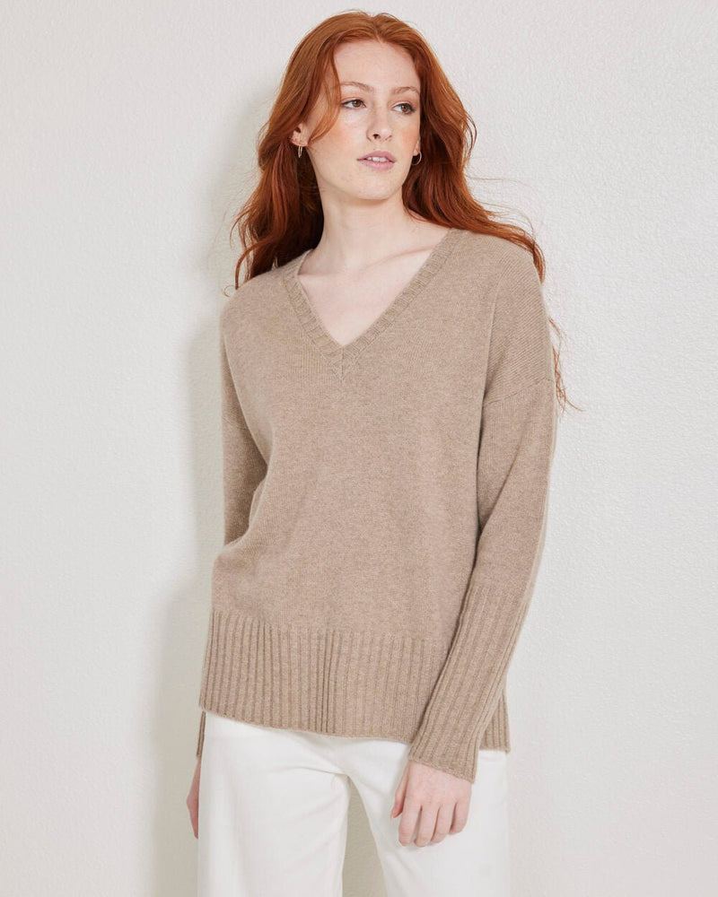 
                  
                    Ella Pure Cashmere V-neck Sweater - Not Monday
                  
                